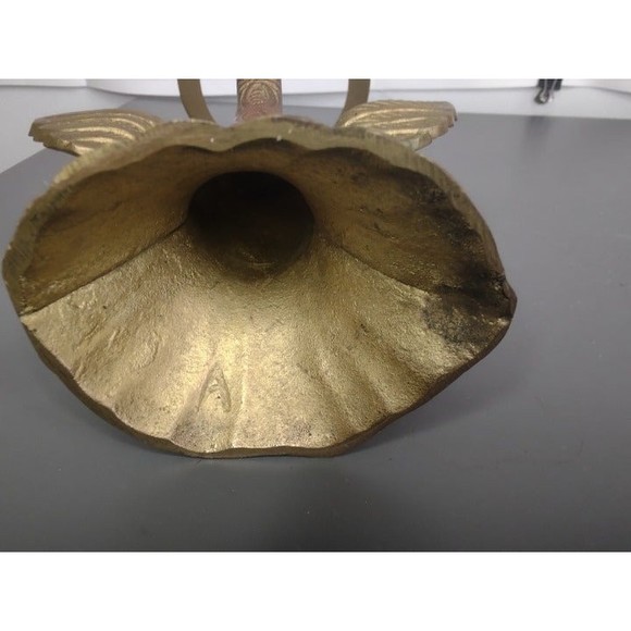 Vintage Brass Angel Halo Candle Holder 6"Tall x 5"Wide x 2 1/2" Deep - Picture 5 of 6